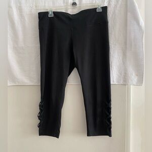 Champion Black Capri Leggings with Crisscross Side Detail